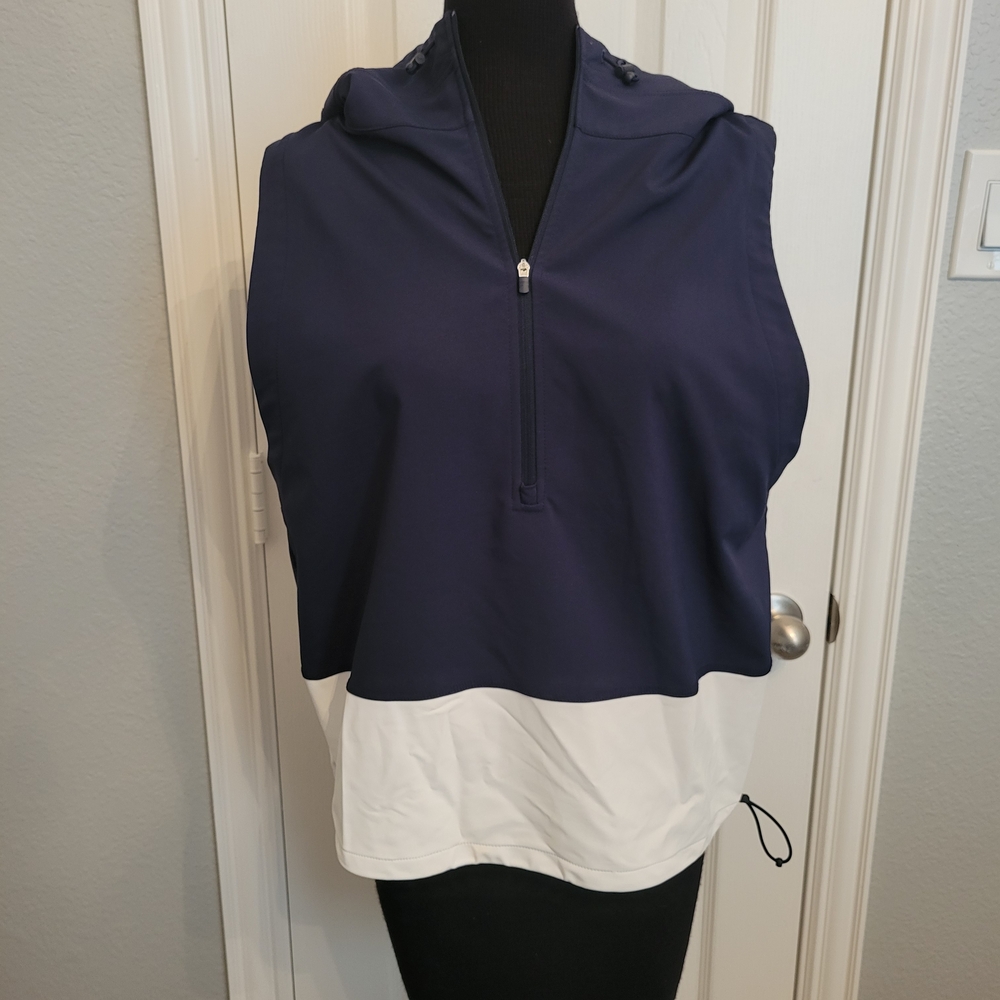 Tory Sport Navy and White hooded vest